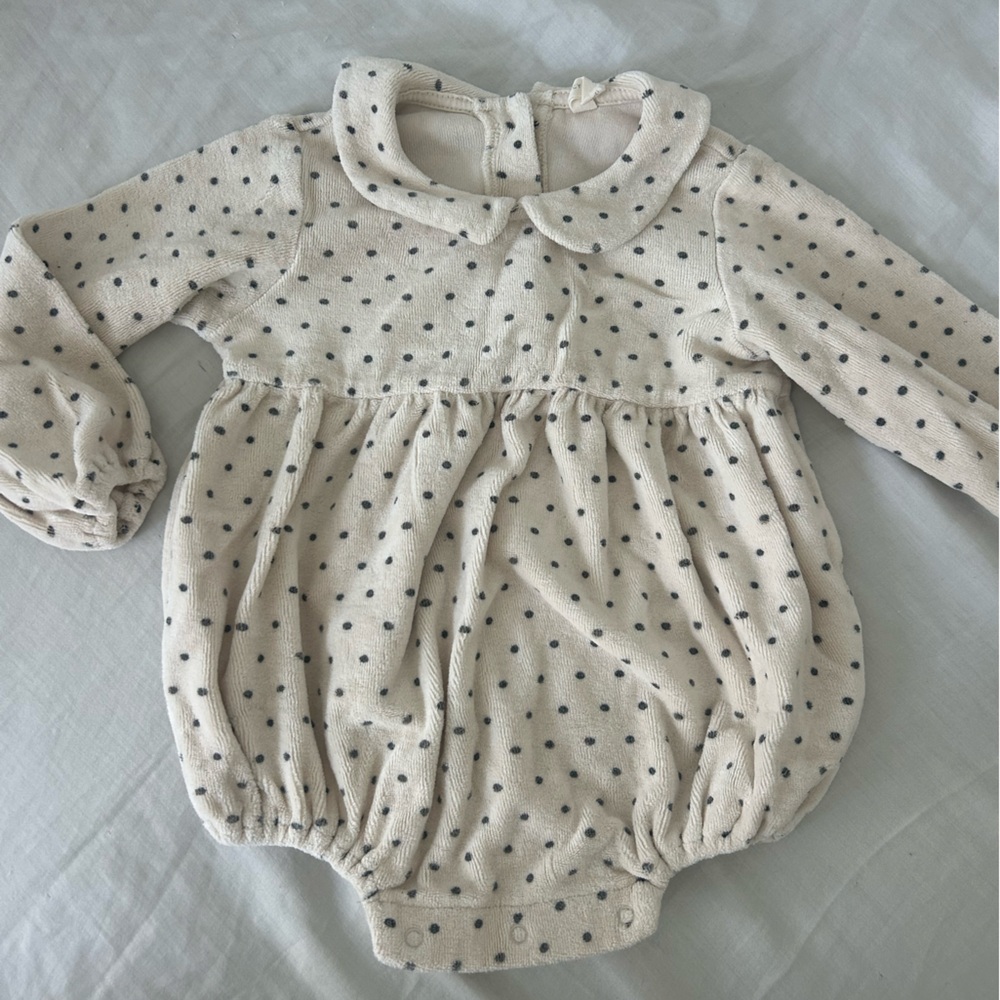 Quincy Mae polka dot terry bubble
